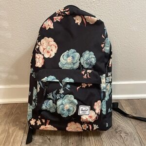Herschel Floral Print Backpack One Compartment‎ 12x18x4" with Front Pocket